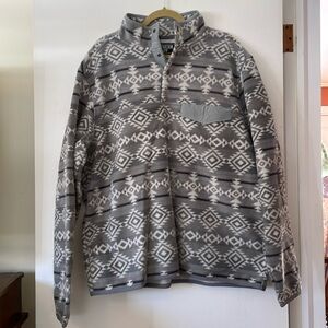 NWT Southern Grit Tundra Fleece Pullover Gray and White Size XL